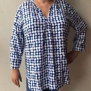 Van Heusen blue with white dots tunic shirt 💠